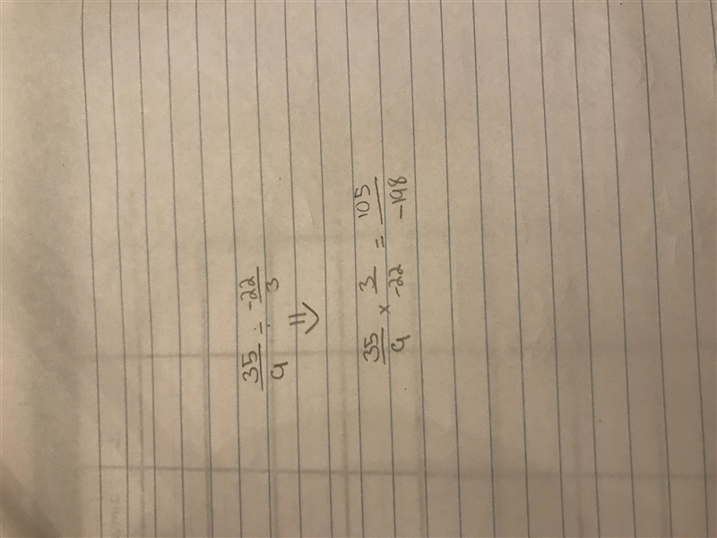 Divide. (3 5/9)÷(−2 2/3) Enter your answer as a mixed number, in simplified form, in-example-1