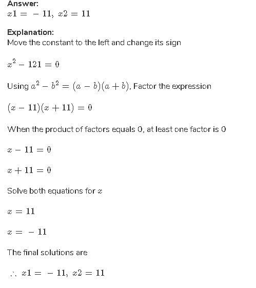 X square= 121 can anyone solve it-example-1