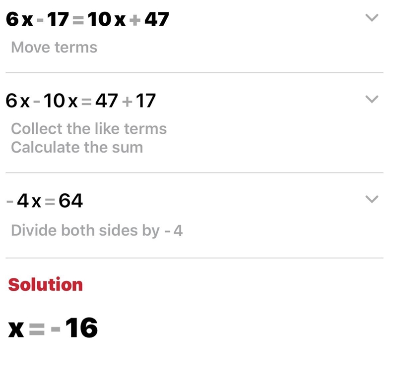 Seventeen less then 6 times a number is equal to 47 plus 10 times the number-example-1