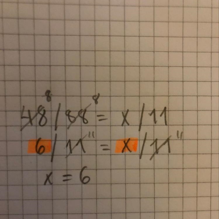 Find the missing number 48/88 = /11-example-1