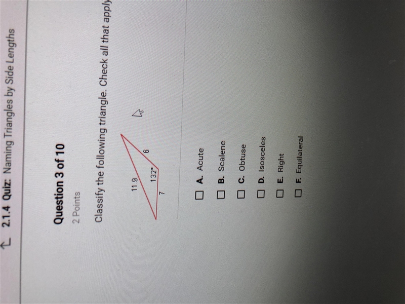 Classify the following triangle-example-1