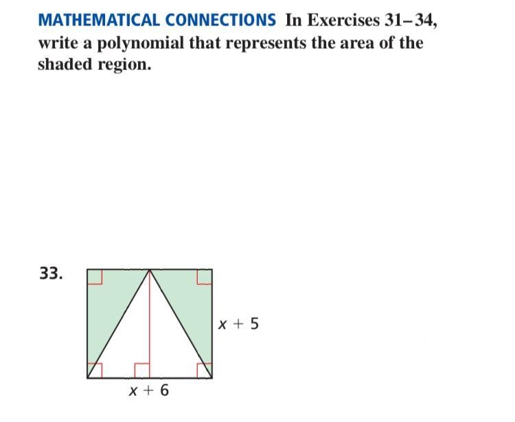 Write a polynomial in standard form that represents the area of the shaded region-example-1