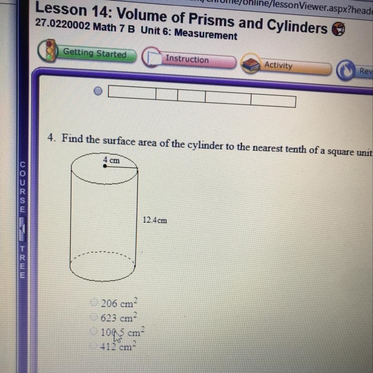 Find the surface area of the cylinder to the nearest tenth of a square unit I’ll mark-example-1