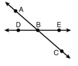 Which angles shown in the drawing are supplementary? ∠EBA and ∠DBC ∠EBC and ∠ABE ∠ABD-example-1