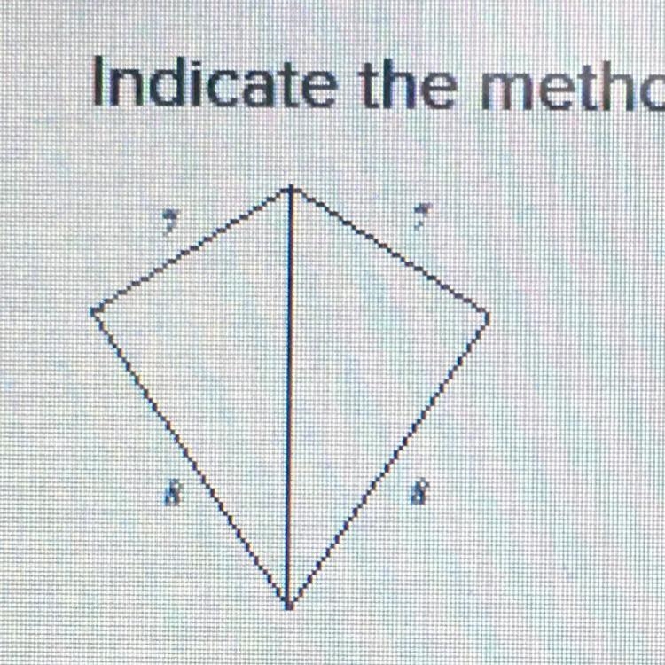 Indicate the method you would use to prove the two triangles are congruent. If no-example-1