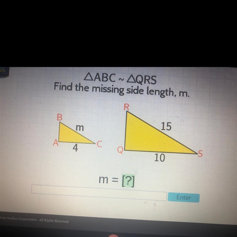 Please help find missing side length-example-1