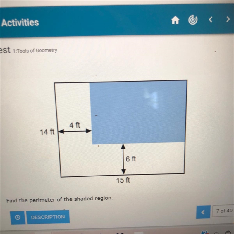 Find the perimeter of the shaded region-example-1