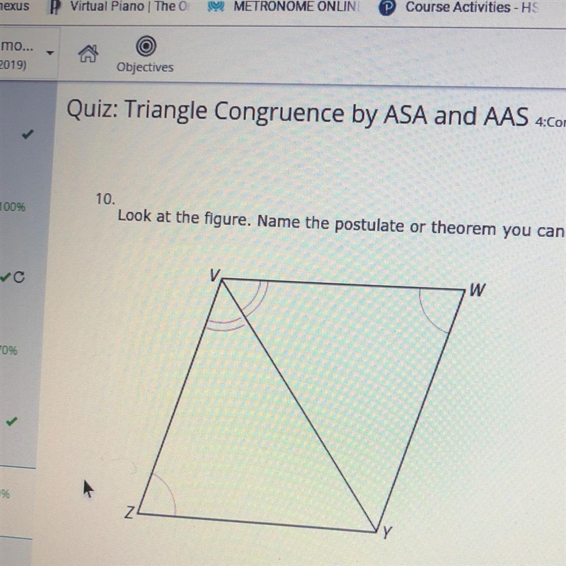 Look at the figure. name the postulate or the theorem you can use to prove the triangles-example-1