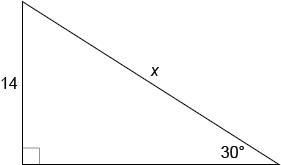 What is the value of x in this figure? 143√ 282√ 28 283√-example-1