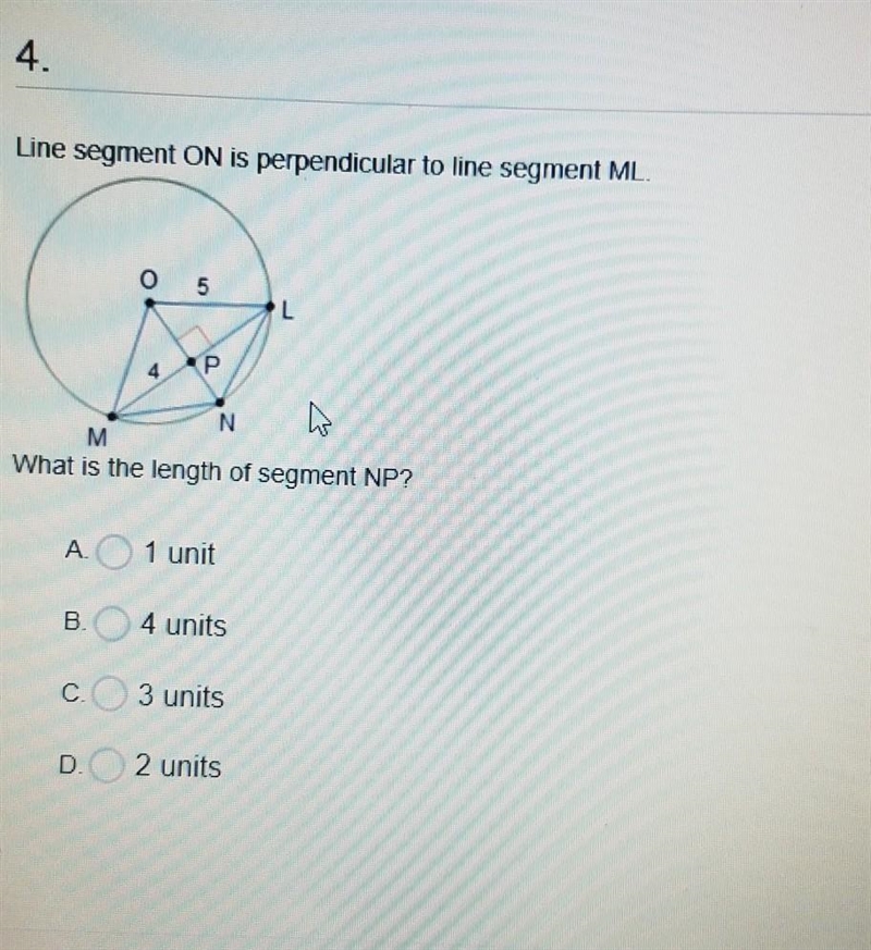 Line segment ON is perpendicular to line segment ML. What is the length of segment-example-1