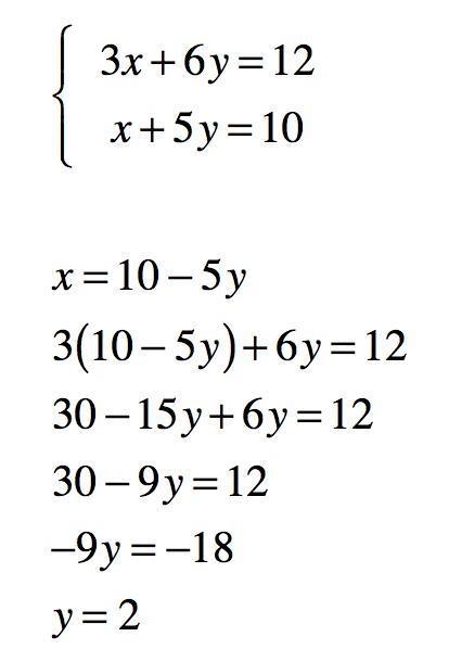 Joey has to solve the system of equations using substitution. He has completed the-example-1