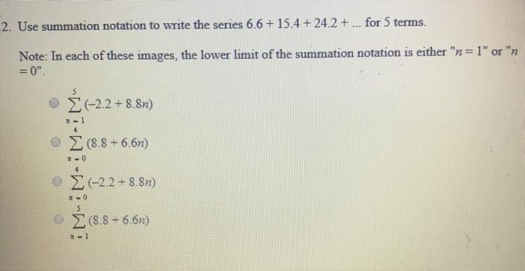 Use summation notation to write the series for five terms-example-1