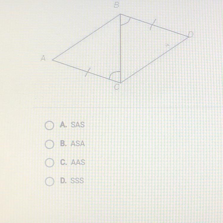 !!20 points!!! Determine which postulate or theorem can be used to prove that ABC-example-1