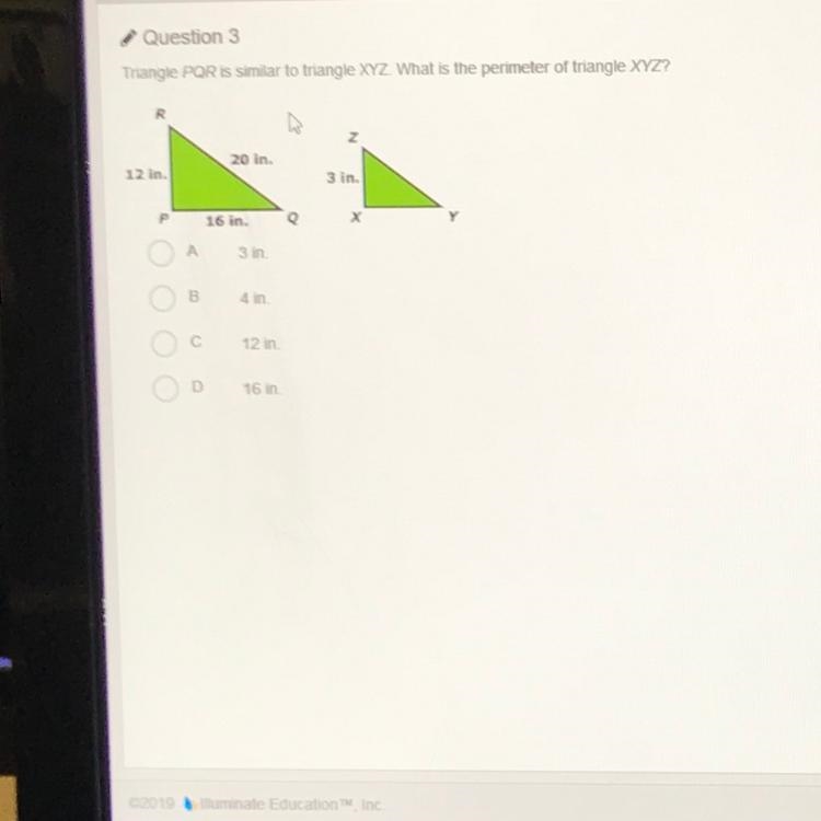 Triangle PQR is similar to triangle XYZ. What is the perimeter of triangle XYZ? A-example-1