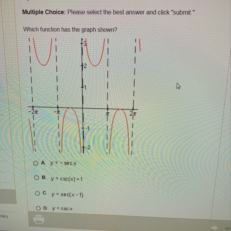 Which function has the graph shown?-example-1