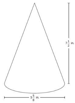 A cone and its dimensions are shown in the diagram above. Which measurement is closest-example-1