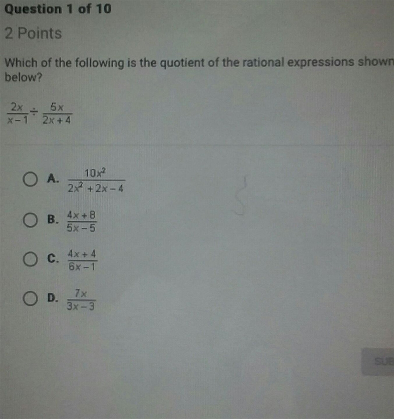 Which of the following is the quotient of the rational expressions shown below? someone-example-1