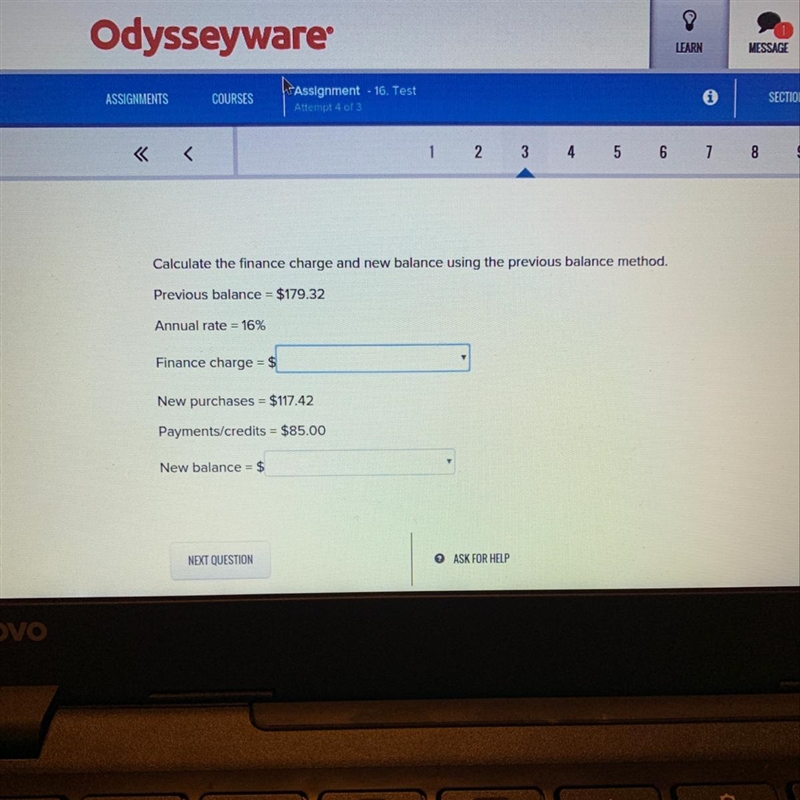 What is the finance charge?-example-1