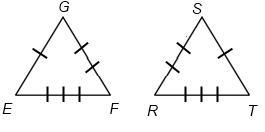 In which pair of triangles is Triangle EFG=Triangle RTS?-example-1