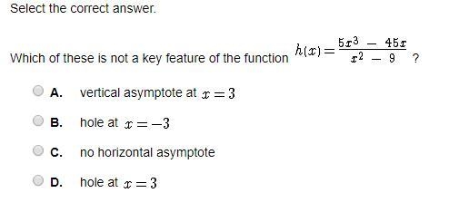 Select the correct answer. Which of these is not a key feature of the function-example-1