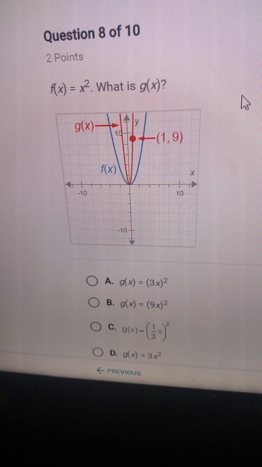 F(x) = x^2 what is g(x)-example-1