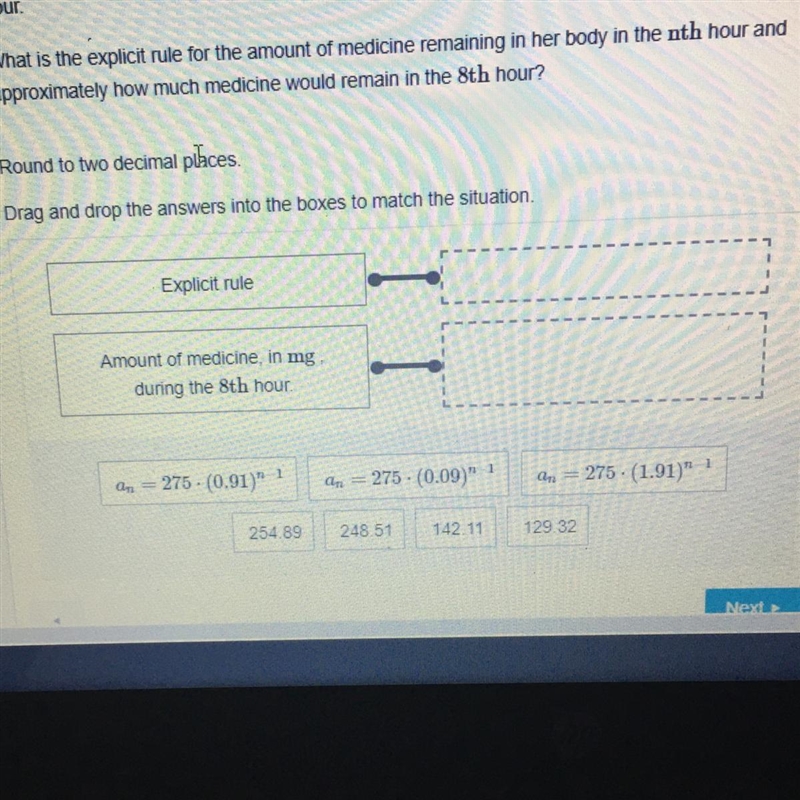 (100) points!!!! Help please Georgie took 275 mg of medicine for her cold in the first-example-1