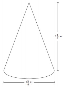 A cone and its dimensions are shown in the diagram. What is the volume of the cone-example-1