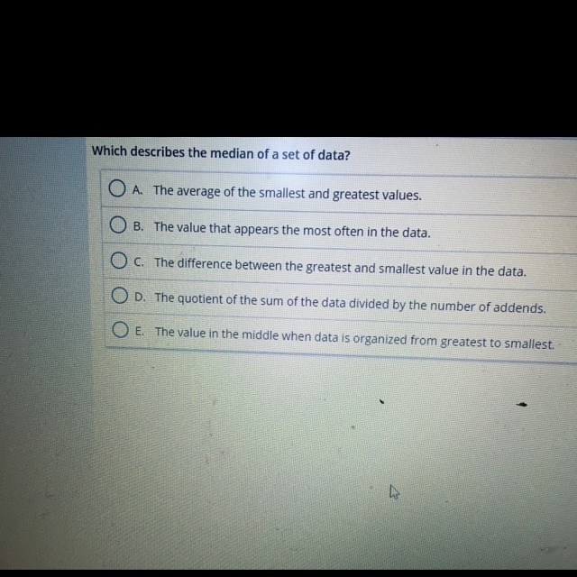 Which describes the median set of data-example-1