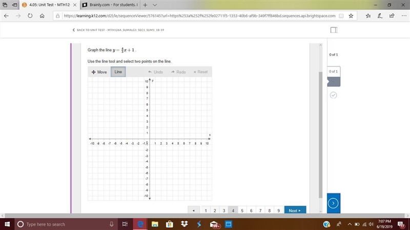 Graph the line y=4/3 x+1 . Use the line tool and select two points on the line.-example-1