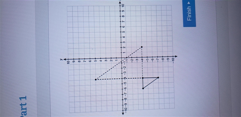 The dash triangle is the image of the solid triangle. The center of dilation is (-4, -4). What-example-1