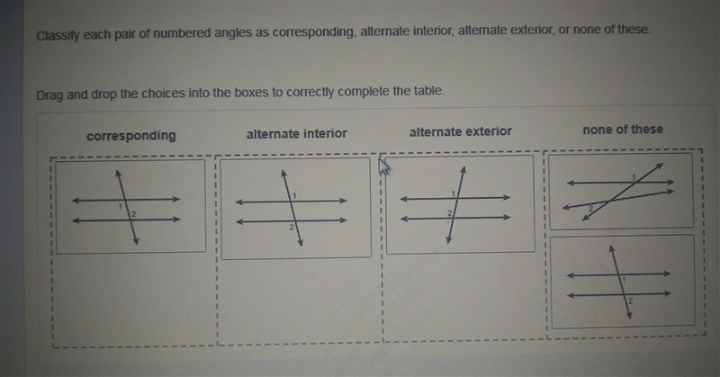 Is this correct? Classify each pair of numbered angles.​-example-1