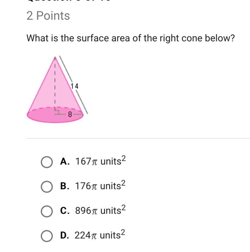 What is the surface area of the right cone below? Help ASAP please-example-1