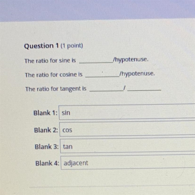 What is the ratio for sine-example-1