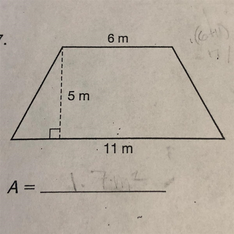 What is the area of this trapezoid? (Please show steps)-example-1