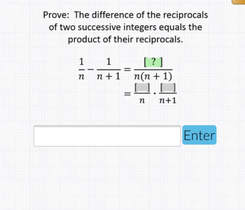 The difference of the reciprocals of two successive integers equals the product of-example-1