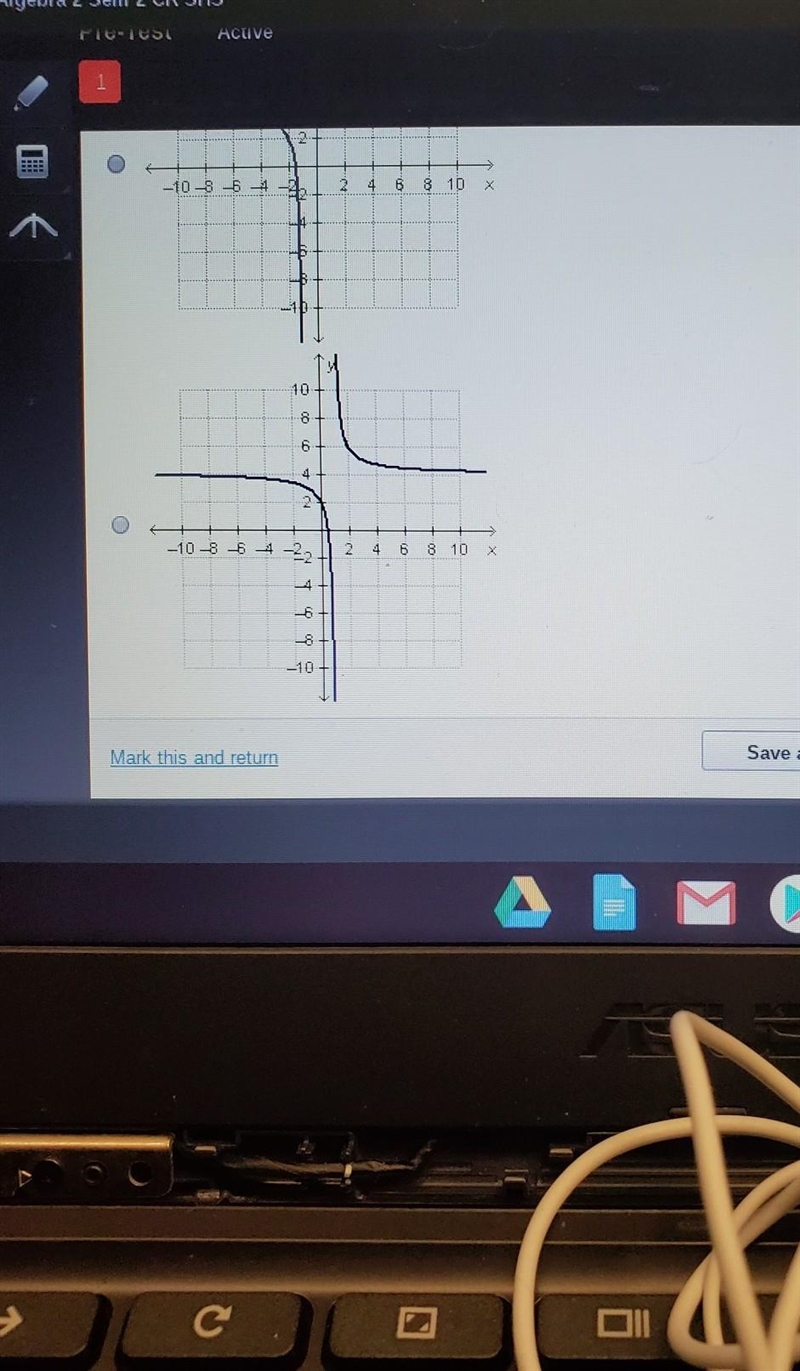 Which graph represents the function f(x)= 2/x-1 +4​-example-1