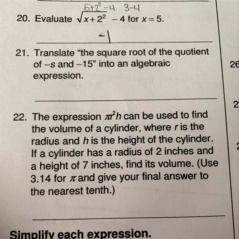 HELP PLEASEEE!!!!! SCHOOL START TOMORROW. NUMBER 21 and 22 ONLY-example-1