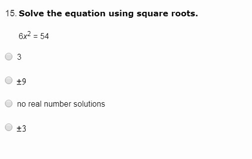 Solve the equation using square roots.-example-1