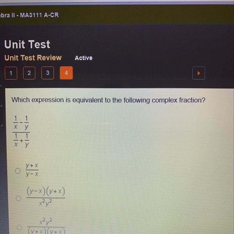 Which expression is equivalant to the following complex fraction-example-1