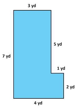 Find the area of the composite figure. A) 17 yd2 B) 21 yd2 C) 23 yd2 D) 24 yd2-example-1