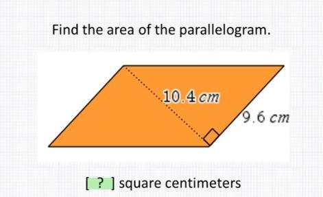 Find the area of the parallelogram in square centimeters-example-1