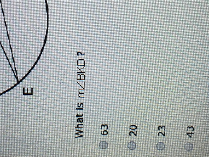 What is angle BKD? A.63 B.20 C.23 D.43-example-2