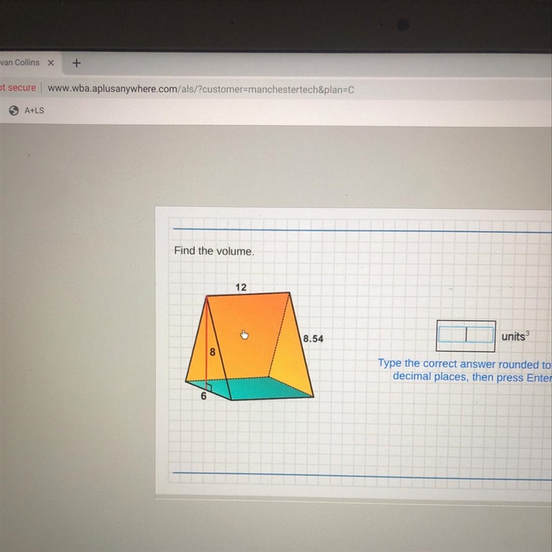 Find the volume. 12 8.54-example-1