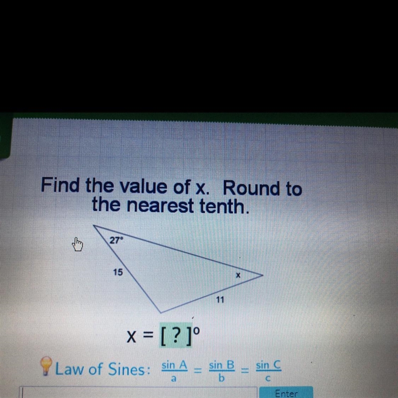 PLEADE HELP! find the value of X. Round to the nearest tenth.-example-1