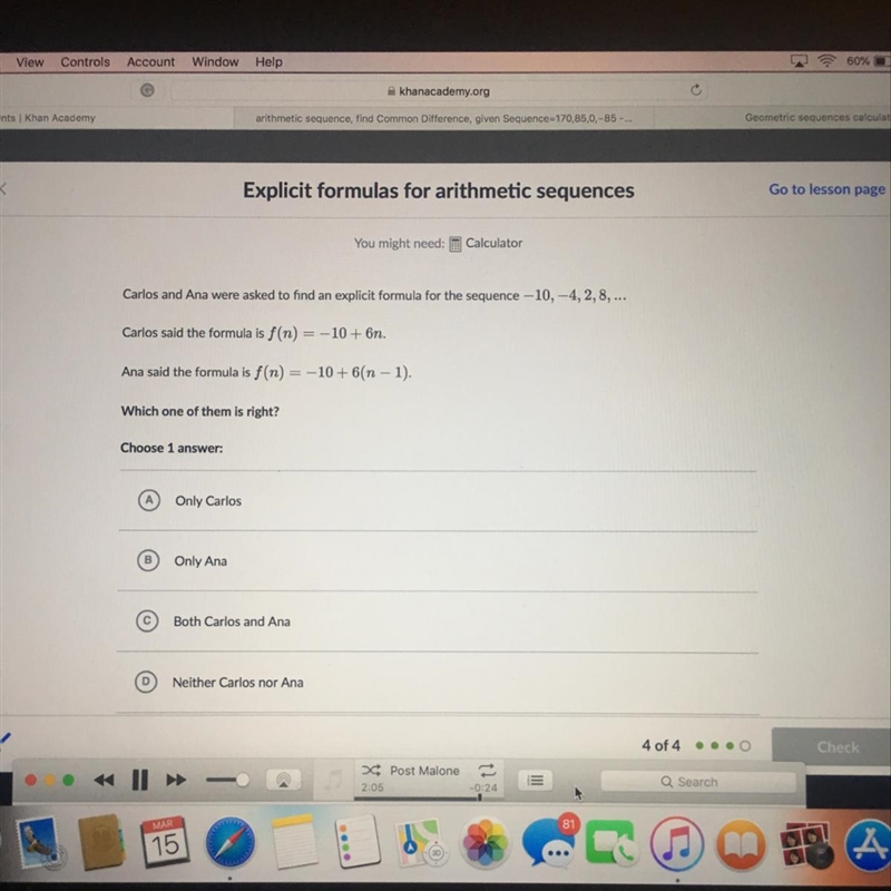 Carlos and Ana were asked to find the explicit formula for the-example-1