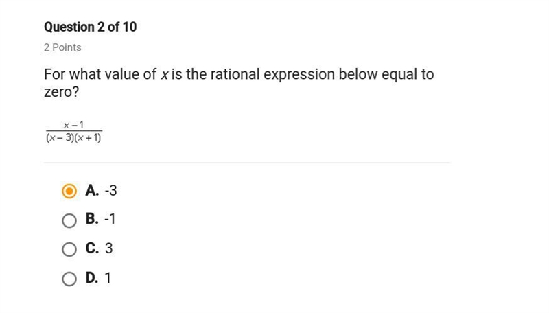 For what value of X is the rational expression below equal to zero?-example-1