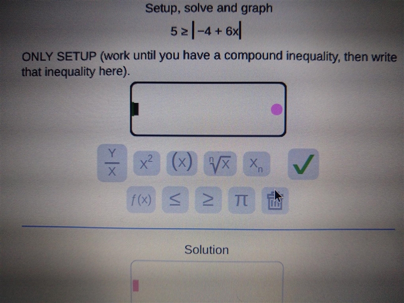 Solving Inequalities, 2 parts . . . my math class needs to have one inequality starting-example-1