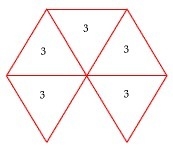 If the area of each of the triangular regions is as shown, what is the area of the-example-1