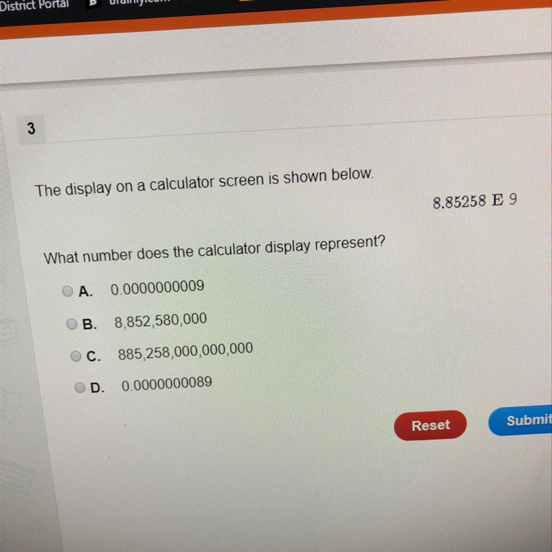 What number does the calculator display represent? MULTI CHOICE-example-1