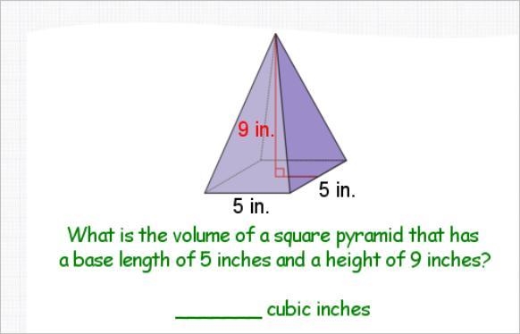 What is the volume of a square pyramids-example-1